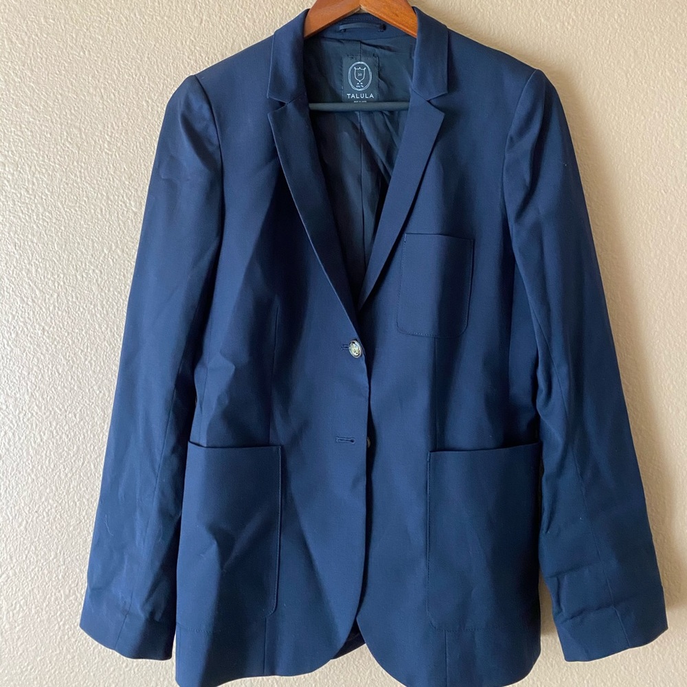 Aritzia Talula Navy Blue Lined Blazer US 10